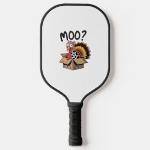 Turkey Moo Cow Costume Funny Thanksgiving Turkey D Pickleball Paddle