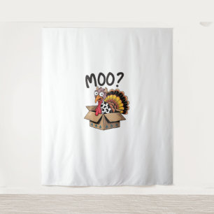 Turkey Moo Cow Costume Funny Thanksgiving Turkey D Tapestry