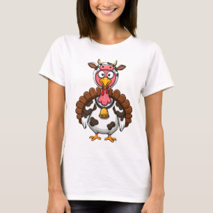 Turkey Moo Cow Funny Thanksgiving T-Shirt