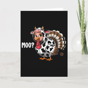 Turkey Moo Funny Thanksgiving Kids Boys Men  Card