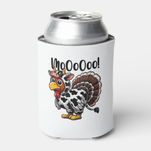 Turkey Moo Funny Turkey Cow Thanksgiving  Can Cooler