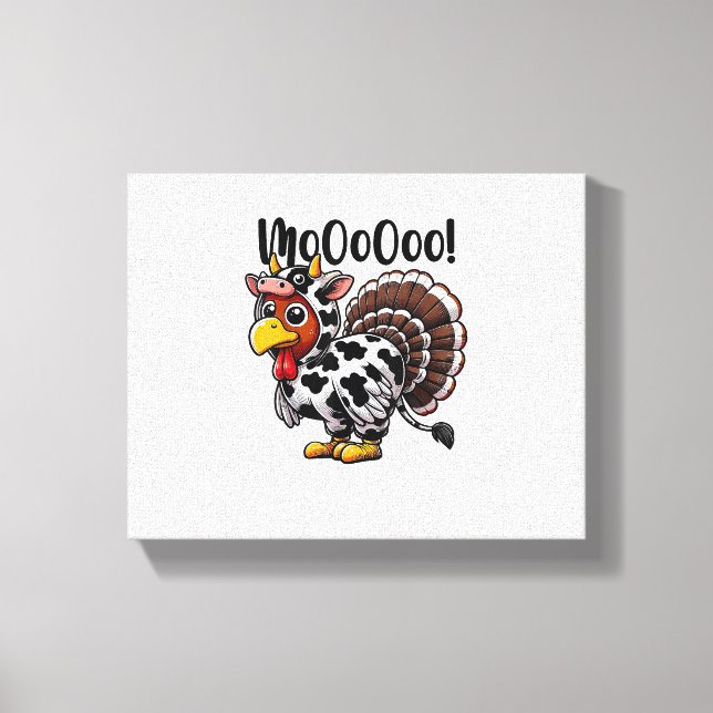 Turkey Moo Funny Turkey Cow Thanksgiving  Canvas Print (Front)