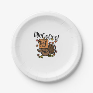 Turkey Moo I'm A Cow Fake Cow Funny Thanksgiving _ Paper Plate