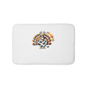Turkey Moo Thanksgiving Cow Turkey Humour Funny _2 Bath Mat