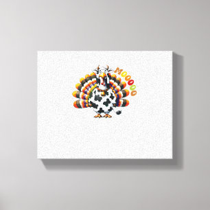 Turkey Moo Thanksgiving Cow Turkey Humour Funny _2 Canvas Print