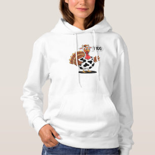 Turkey Moo Thanksgiving Funny Turkey Cow Moo Famil Hoodie