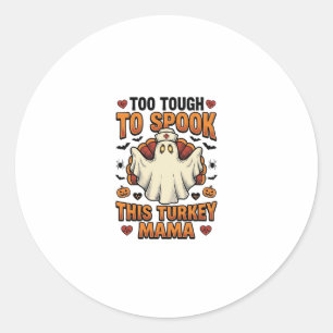 Turkey Mum Halloween Shirt with Vintage Nurse Ghos Classic Round Sticker