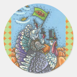 TURKEY NATION, GOBBLERS UNITED HOLIDAY STICKERS Rd
