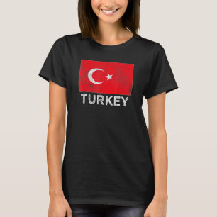 Turkey National Flag Distressed For Men Women Kids T-Shirt