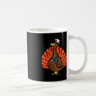 Turkey Nurse Fun Thanksgiving Scrub Top RN Nursing Coffee Mug