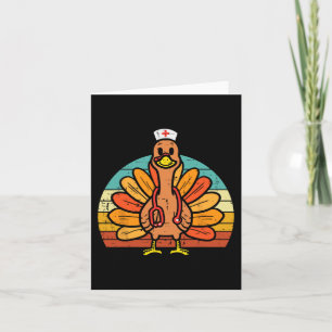 Turkey Nurse Stethoscope Thanksgiving Fall Scrub T Card