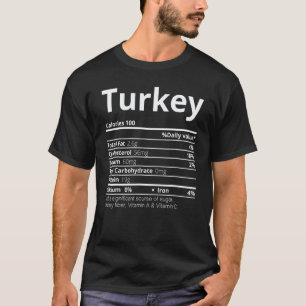 Turkey Nutrition Facts Family  Thanksgiving Christ T-Shirt