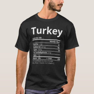 Turkey Nutrition Facts Family Thanksgiving Christ T-Shirt