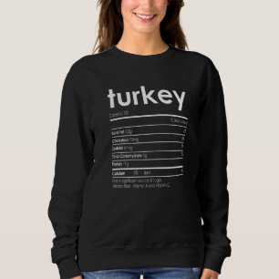 Turkey Nutrition Facts Food Thanksgiving Christmas Sweatshirt