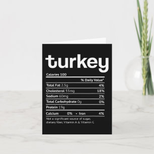 Turkey nutrition facts fun thanksgiving christmas card