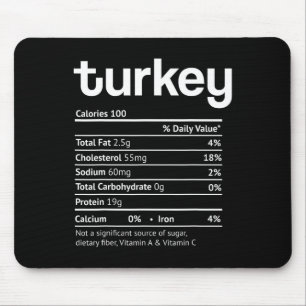 Turkey nutrition facts fun thanksgiving christmas mouse pad