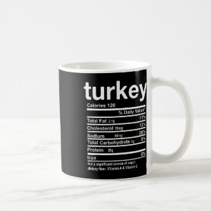 Turkey Nutrition Facts Funny Thanksgiving Food Chr Coffee Mug