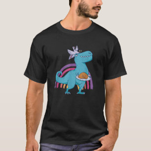 Turkey On Dinosaur Funny Thanksgiving T Shirt