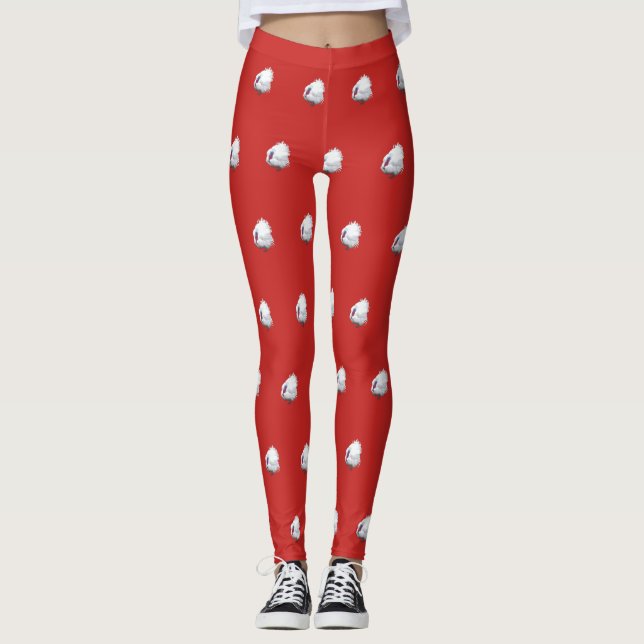 Turkey on Red Leggings (Front)