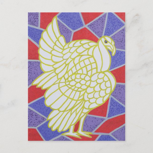 Turkey on Stained Glass Postcard (Front)
