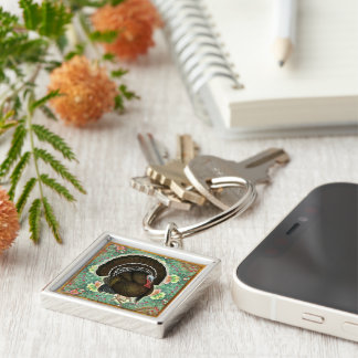 Turkey On the Greens Key Ring