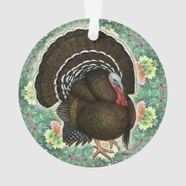 Turkey On the Greens Ornament (Back)