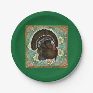 Turkey On the Greens Paper Plate