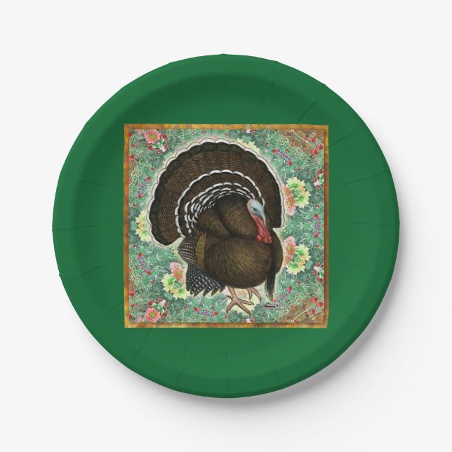 Turkey On the Greens Paper Plate (Front)
