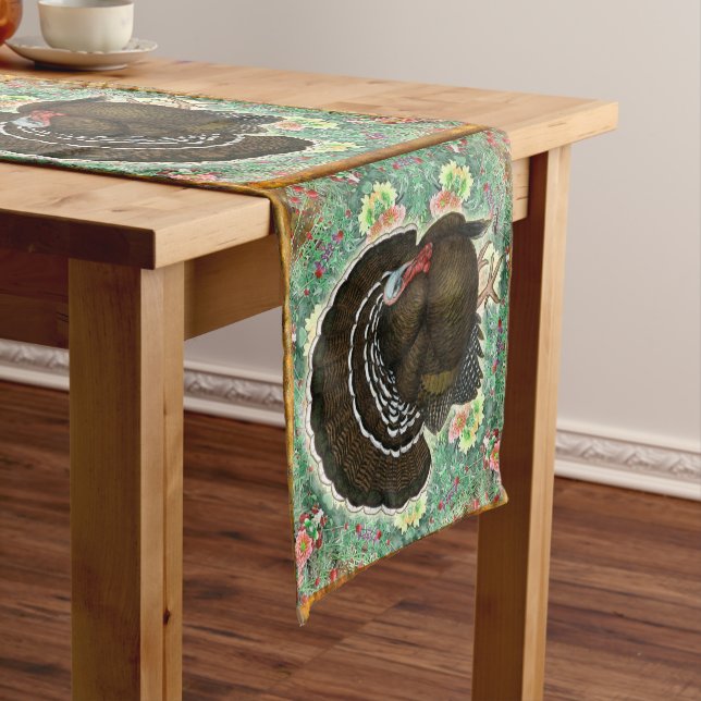 Turkey On the Greens Short Table Runner (In Situ)