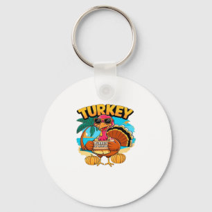 Turkey on Vacation in Jamaica Classic T-Shirt.png Key Ring