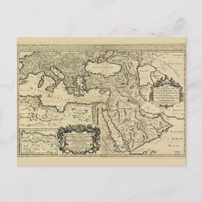 Turkey, Ottoman Empire Map (1680) Postcard (Front)