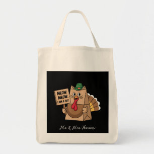 Turkey Paper Bag Meow Funny Thanksgiving Cat
