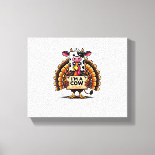 Turkey Paper Bag Moo I'm a Cow Thanksgiving Family Canvas Print