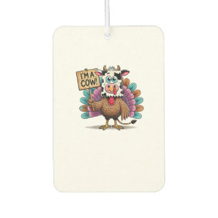 Turkey Paper Bag Moo I'm a Cow Thanksgiving Family Car Air Freshener