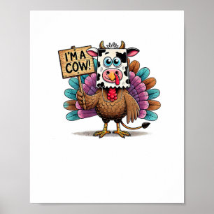 Turkey Paper Bag Moo I'm a Cow Thanksgiving Family Poster