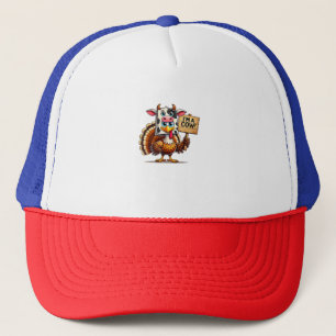 Turkey Paper Bag Moo I'm a Cow Thanksgiving Family Trucker Hat