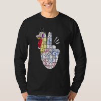 Turkey Peace Hand Sign Puzzle Autism Thanksgiving 