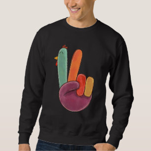 Turkey Peace Sign Thanksgiving Sweatshirt