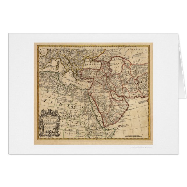 Turkey Persia Arabia Map - 1721 (Front Horizontal)