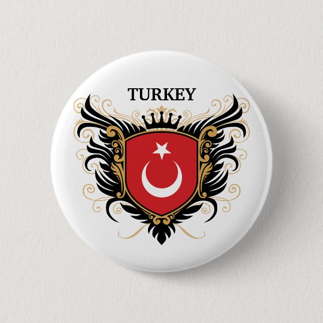Turkey [personalise] 6 cm round badge (Front)
