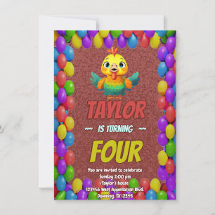 Turkey Personalised Birthday Unique Invite Kids