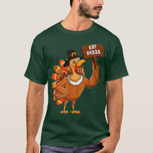 Turkey Pilgrim Eat Pizza Adult Vegan Kids Funny Th T-Shirt