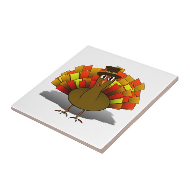 Turkey Pilgrim Thanksgiving Tile (Side)