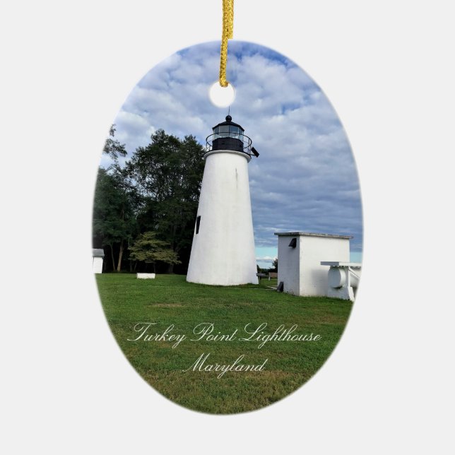 Turkey Point Lighthouse Maryland Ceramic Tree Decoration (Front)