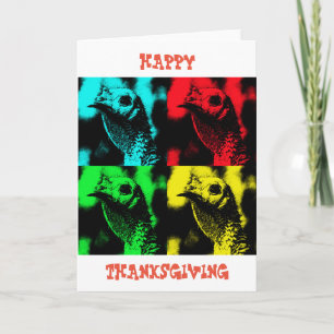 Turkey Pop Art Happy Thanksgiving  Holiday Card