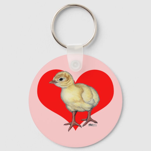 Turkey Poult Heart Key Ring (Front)