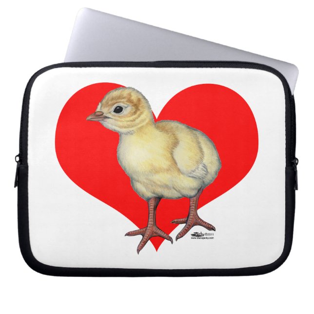 Turkey Poult Heart Laptop Sleeve (Front)