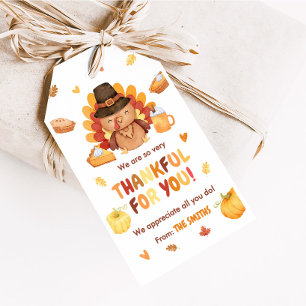 Turkey Pumpkin Autumn Thanksgiving Favor Tags