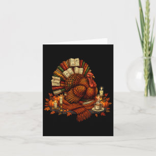 Turkey Reading Books Fall Season Thanksgiving Teac Card
