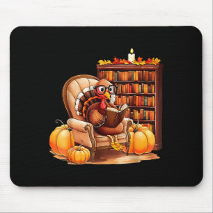 Turkey Reading Books Fall Thanksgiving Teacher Boo Mouse Pad